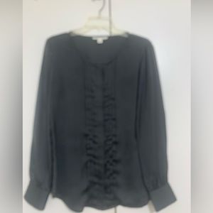 Vintage Banana Republic Charcoal Gray Blouse Silky Soft Size Medium